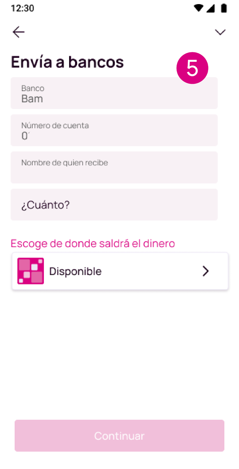 Escribí el monto que quieres enviar en la app Nequi