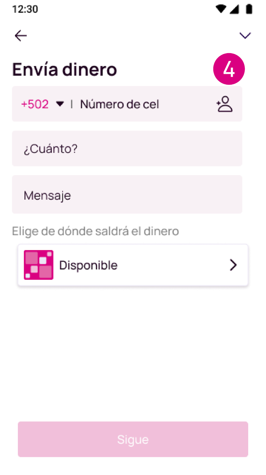 Escribí el número de cuenta en la app Nequi