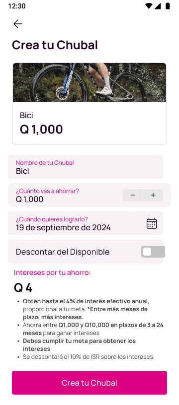 Pantalla de Crea tu Chubal en Nequi