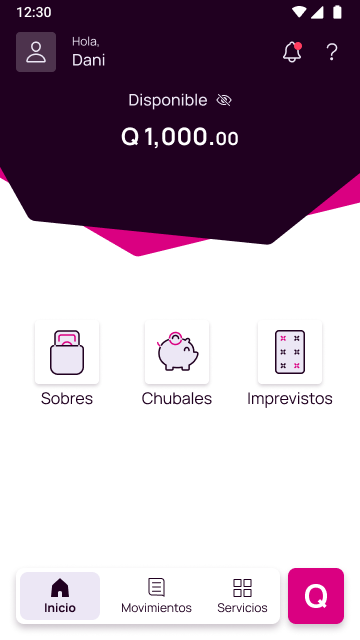 Pantalla inicio Nequi opción Chubales