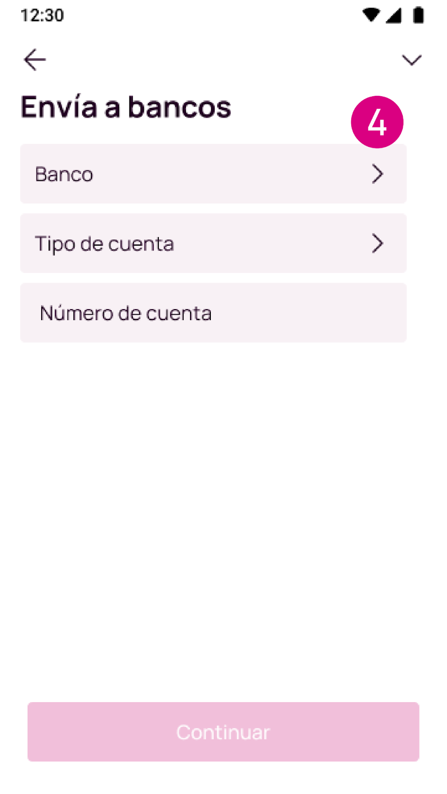 Llena los datos para envío a otros bancos en Nequi