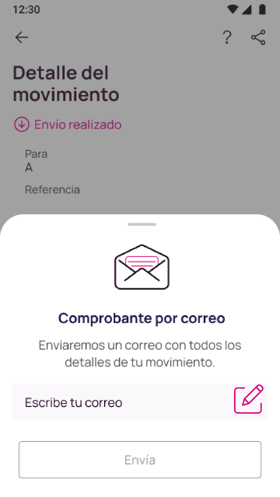 Pantalla de escribe tu correo en Nequi