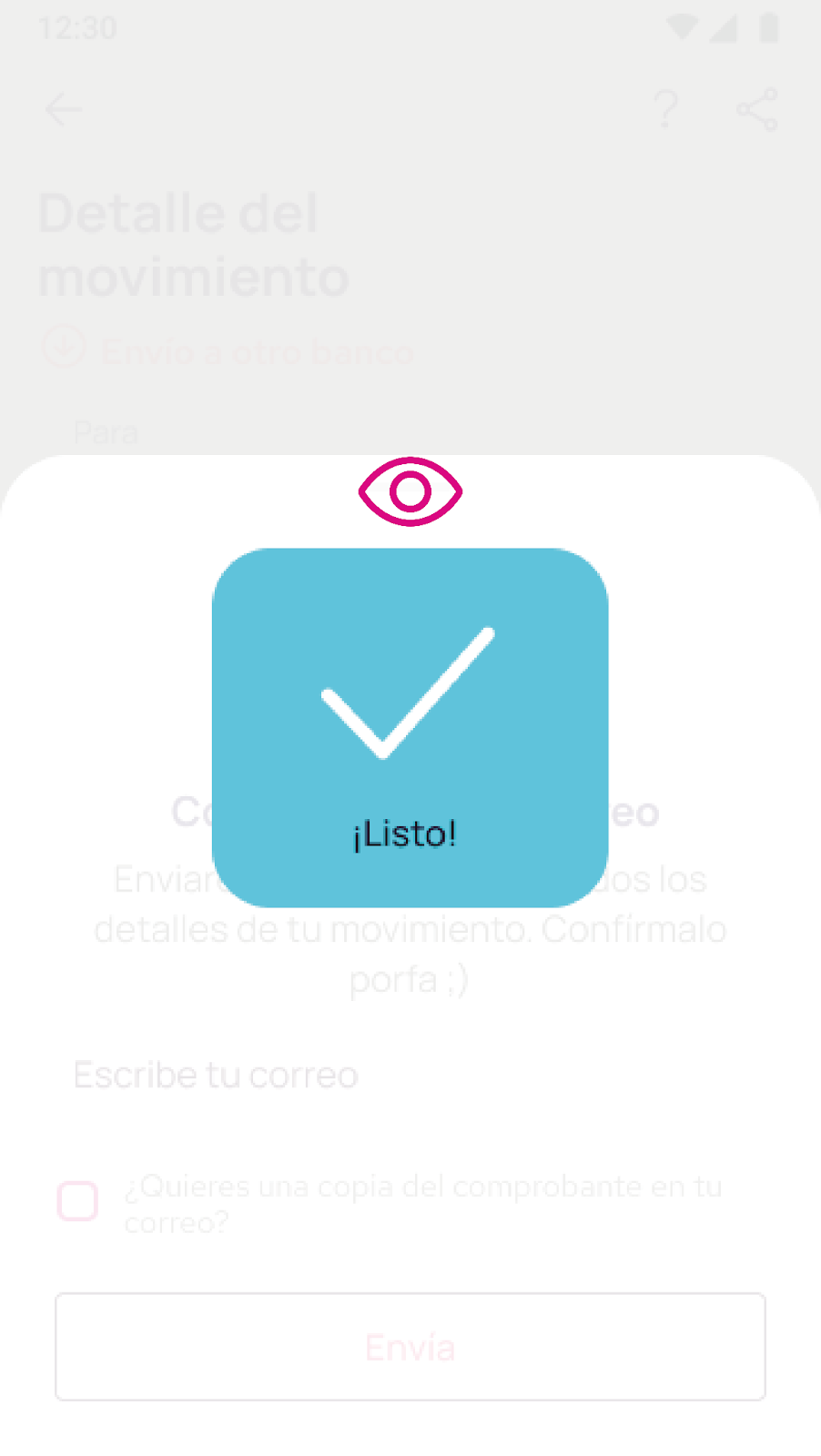Pantalla de listo en Nequi
