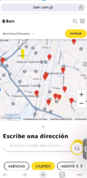 Mapa para ubicar los agentes en la app Nequi