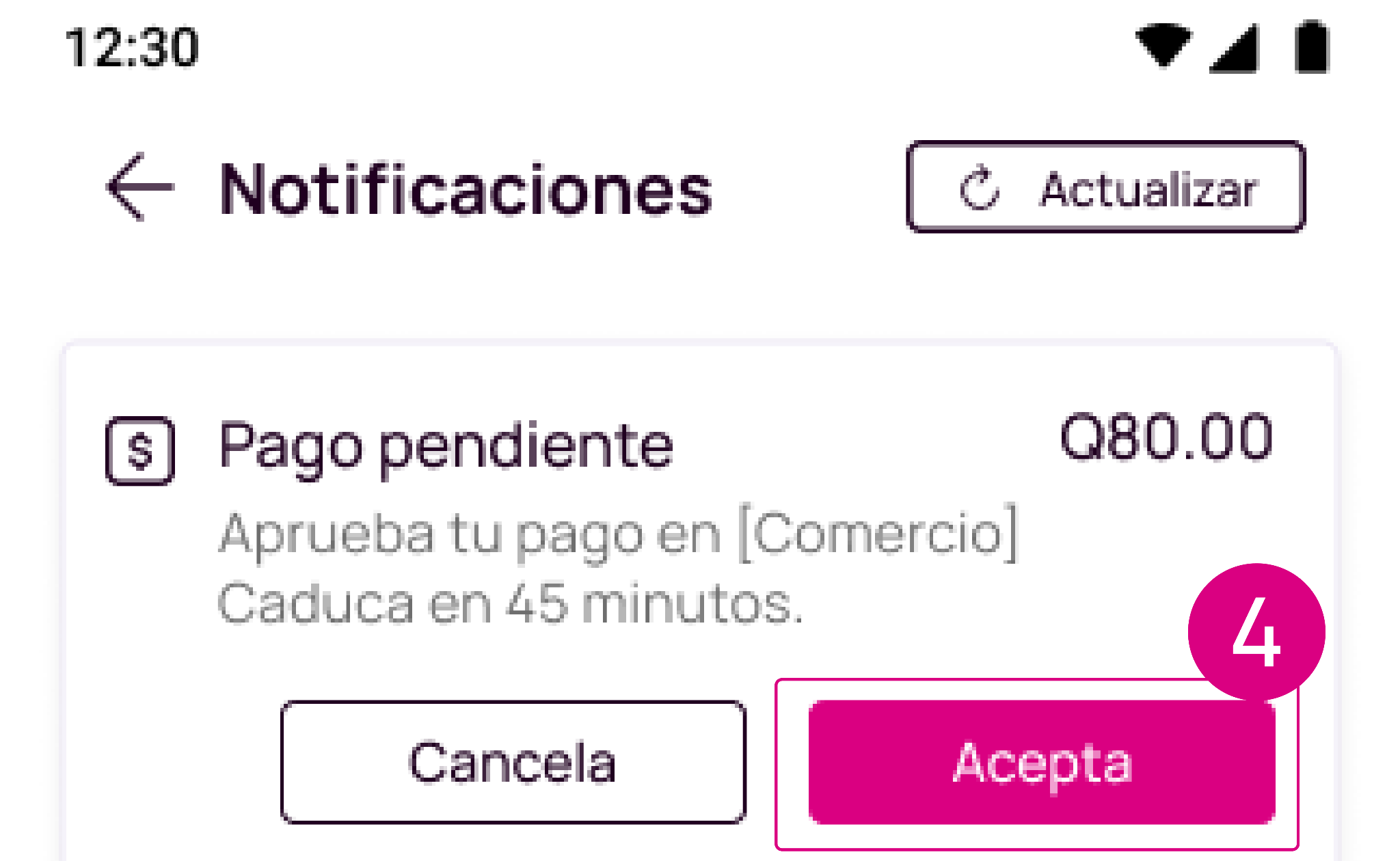 Notificaciones en la app Nequi