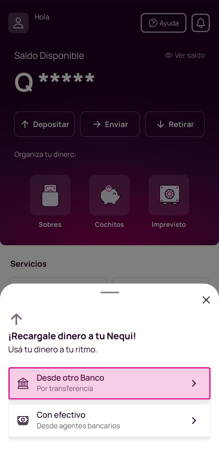 Opción depositar, selecciona desde otro banco.png